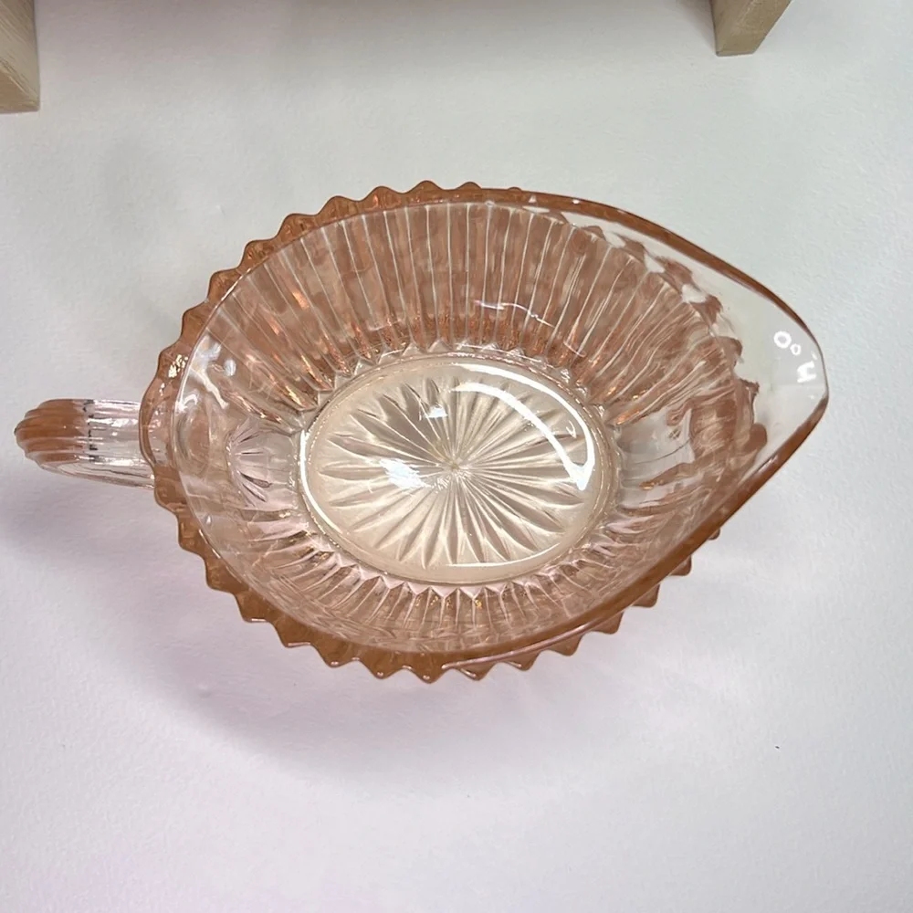Vintage Queen Mary Pink Depression Glass Creamer & Sugar Set – 1930s